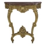 Louis XV-Style Marble-Top Console Table