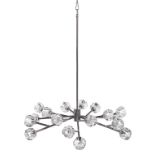 Contemporary Chrome and Cut Crystal Chandelier