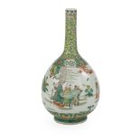 Chinese Famille Verte Porcelain Bottle Vase