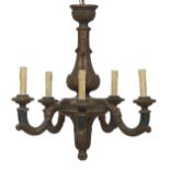 French Carved and Parcel-Gilt Chandelier