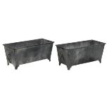 Pair of Metal Oblong Planters