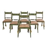 Six Continental Neoclassical Polychrome Chairs