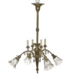 American Late Victorian Brass Chandelier