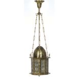 Middle-Eastern Brass and Glass Mosque Light