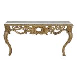 Louis XV-Style Giltwood and Marble-Top Console