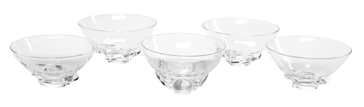Five Steuben Crystal Bowls