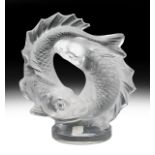 Lalique Frosted Crystal "Two Fish" Figure