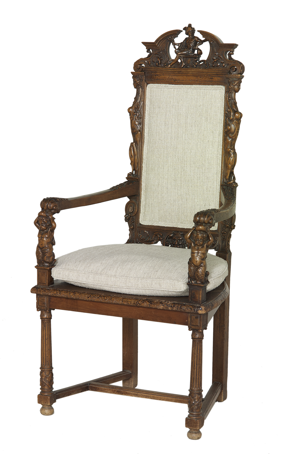 Continental Fruitwood Armchair