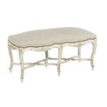 Louis XV-Style Creme-Peinte and Parcel-Gilt Bench