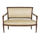 Directoire-Style Mahogany Settee