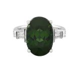 Tourmaline and Diamond Ring