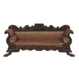 Modeled American Classical Mahogany Sofa