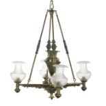 William IV Brass and Spelter Argand Chandelier