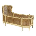 Louis XVI-Style Polychrome and Caned Youth Bed