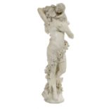 Italian Marble Sculpture of a Wood-Nymph & Putto