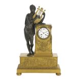 French Restauration Bronze Mantel Clock