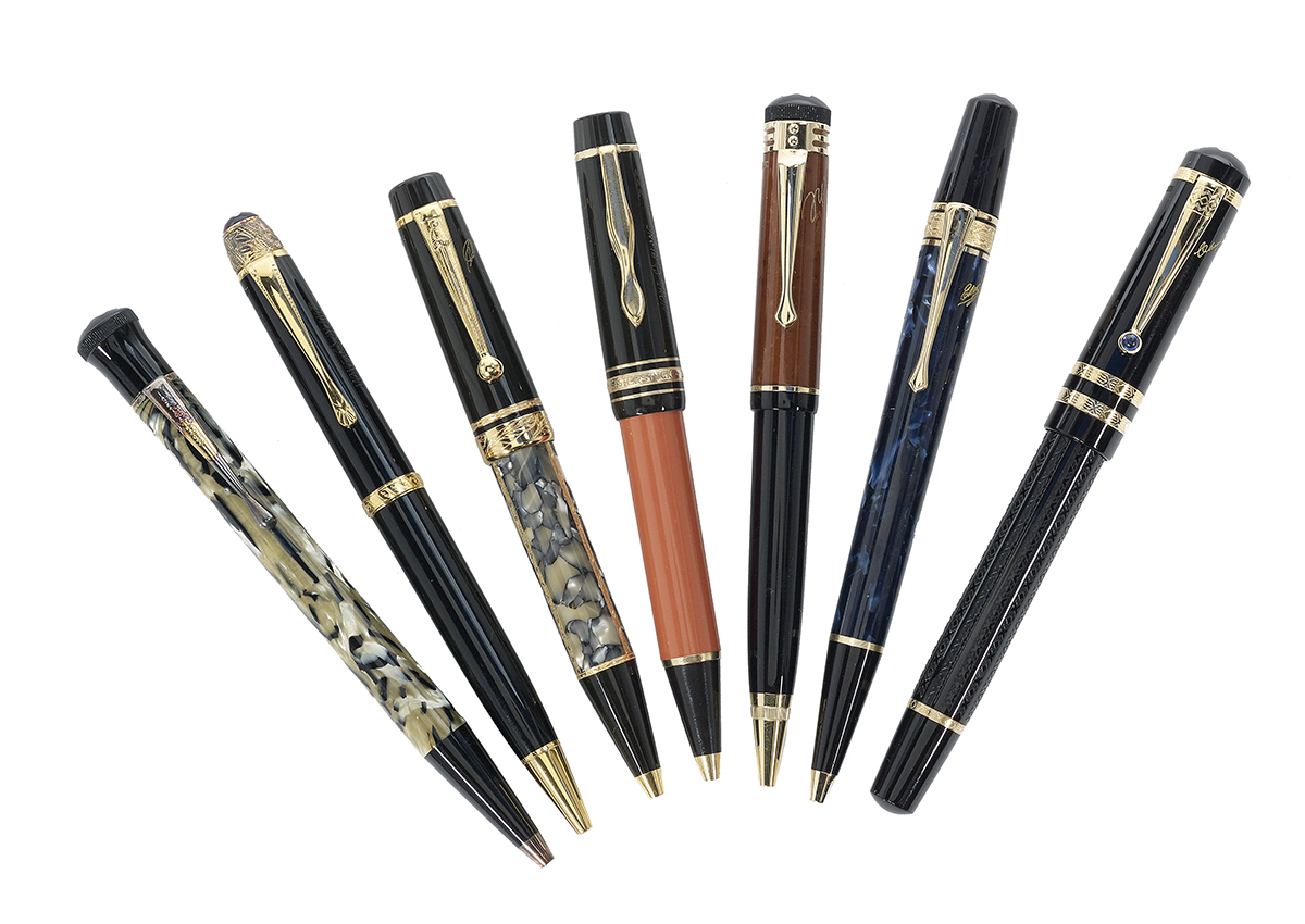 7 Montblanc Ballpoint Pens from Writers Edition