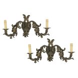 Pair of American Rococo Revival Bronze Sconces