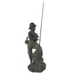 "Boy Fishing" Bronze Fountain