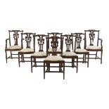 Eight George II-Style Mahogany Dining Chairs