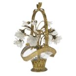 French Gilt-Brass and Glass Lamp