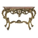 Louis XV-Style Marble-Top Console Table