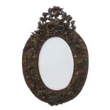 French Gilded Age Walnut Mirror