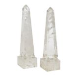 Pair of Rock Crystal Obelisks