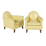 Pair of Poltrona Frau "Lyra" Leather Armchairs