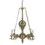 English Bronze Argand-Style Chandelier