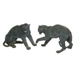 Pair of Bronze Panthers