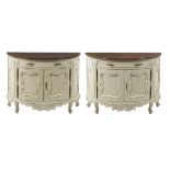 Pair of Louis XV-Style Polychromed Cabinets