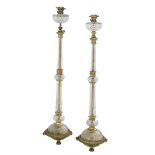 Near Pair of Empire-Style Floor Banquet Lamps