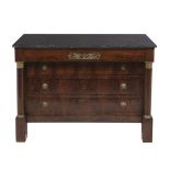 Empire Mahogany and Marble-Top Commode