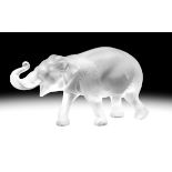 Lalique Frosted Crystal "Sumatra" Elephant
