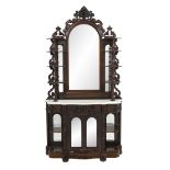 American Rococo Revival Cabinet-Base Etagere