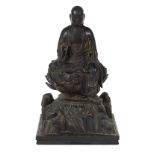 Japanese Carved Wood Figure of Amida Nyorai