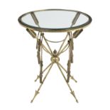 Directoire-Style Brass and Glass Occasional Table