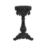 Anglo-Indian Carved Ebony Jardiniere