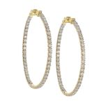 Pair of Large Diamond Hoop Earrings