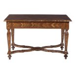 Continental Walnut and Fruitwood Side Table