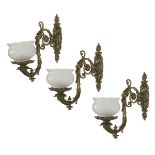 Set of Three Opulent English Gas Sconces