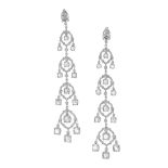 Pair of Diamond Chandelier Earrings