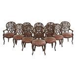 Ten American Laminated Walnut Dining Chairs