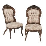 Pair of Rosewood Side Chairs,Attributed to Belter