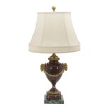 French Red Griotte Marble and Gilt-Bronze Lamp