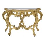 Louis XV-Style Marble-Top Console Table