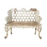 American Rococo Revival Cast Iron Garden Bench