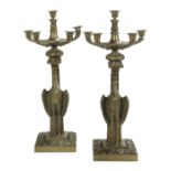 Pair of William IV Bronze Candelabra