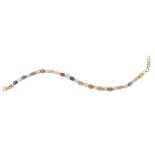 Multi-Colored Sapphire and Diamond Bracelet